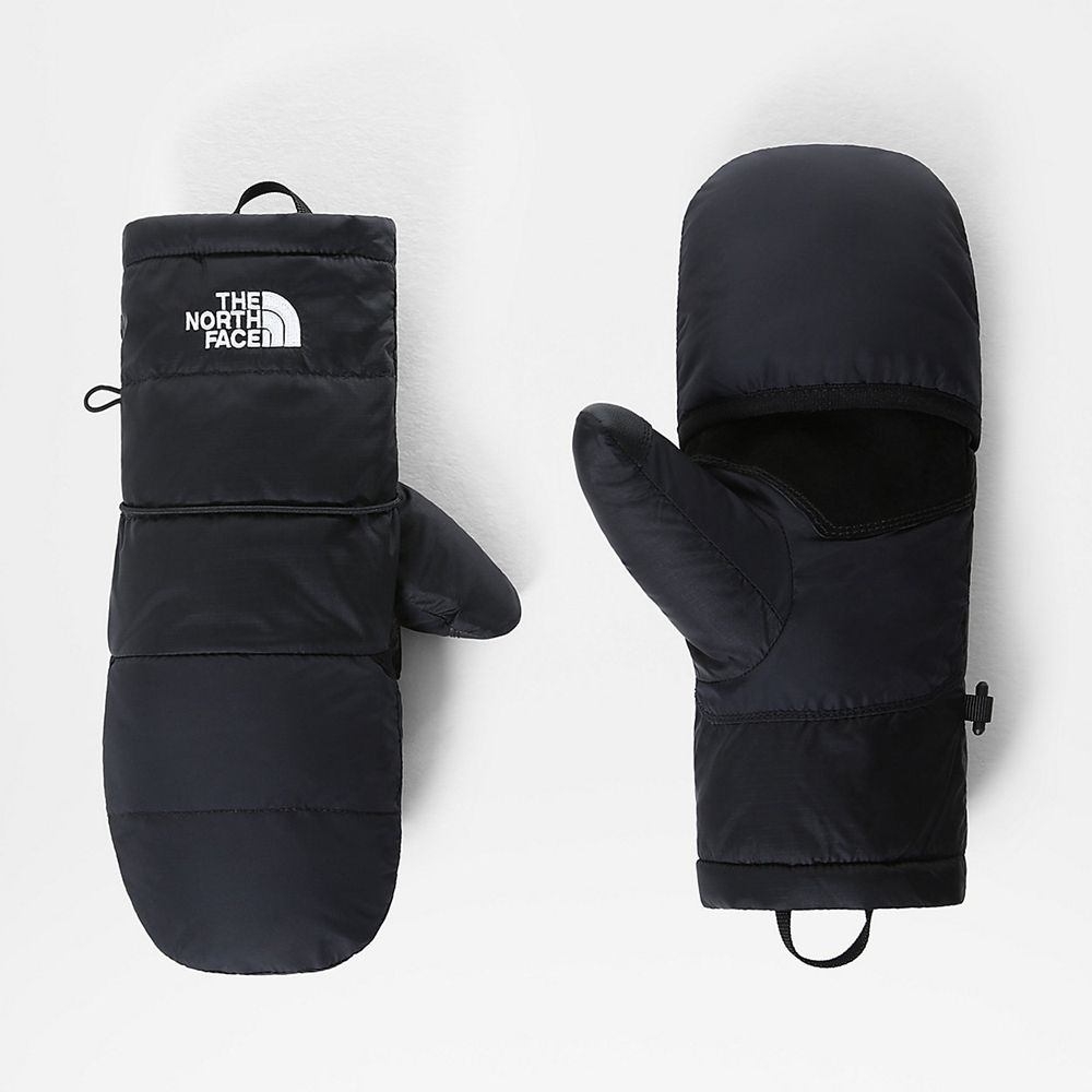 The North Face Mittens Mens Australia - The North Face Nuptse Convertible Black (TPR-978625)